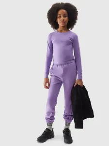 Dievčenské teplákové nohavice typu jogger - fialové #9068092