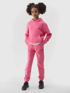 Dievčenské teplákové nohavice typu jogger - ružové #9068093