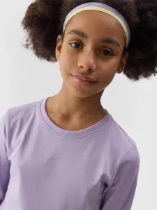 Dievčenské regular tričko s dlhým rukávom - fialové