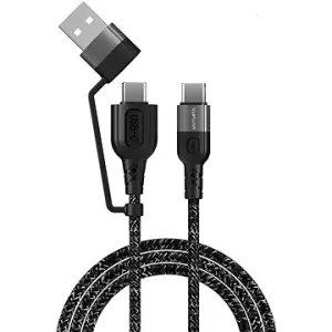 4smarts USB-A and USB-C to USB-C Cable ComboCord CA 1,5 m fabric monochrome