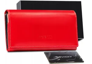 Elegantná, predĺžená dámska peňaženka s chlopňou s patentkou — Cavaldi #9182355