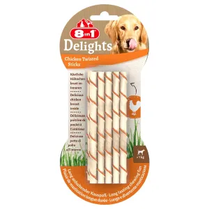 8in1 Delights Chicken Twisted Sticks pre malé psy - 20 ks