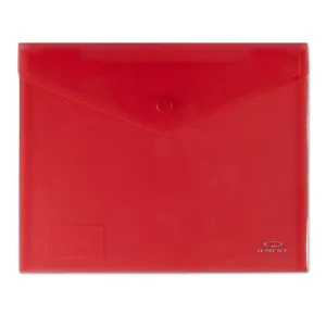Obal na dokumenty A5 so zapínaním, transparentný červený