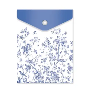 Obal na dokumenty A6 so zapínaním Kvety modré