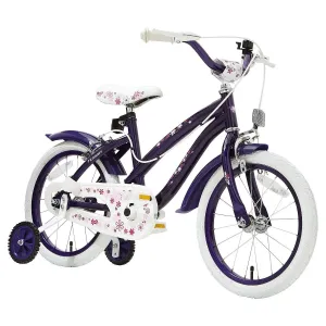 Detský bicykel ABC Purple Flowers fialovo / biela 16 