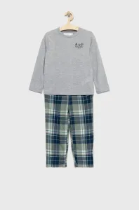 Detské pyžamo Abercrombie & Fitch šedá farba, jednofarebná