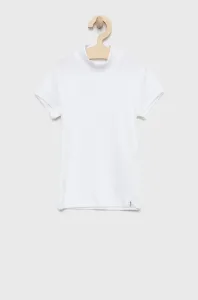 Detské tričko Abercrombie & Fitch biela farba, s polorolákom #6140088