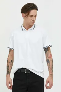 Polo tričko Abercrombie & Fitch pánske, biela farba, jednofarebné #8468686