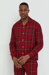 Pyžamová košeľa Abercrombie & Fitch pánska, červená farba, vzorovaná #8147545