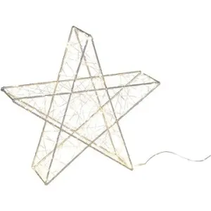 LED vianočná 3D hviezda, 80× LED, teplá biela