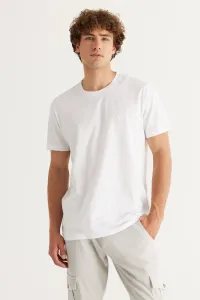 AC&Co / Altınyıldız Classics 100% Organic Cotton Men's White Slim Fit Slim Fit Crew Neck T-Shirt