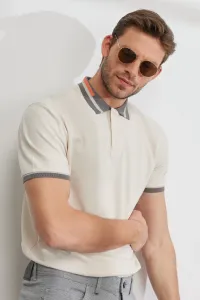 AC&Co / Altınyıldız Classics Men's Beige Slim Fit Slim Fit 100% Cotton Roll-Up Polo T-Shirt