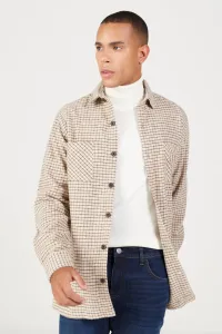 AC&Co / Altınyıldız Classics Men's Brown Comfort Fit Relaxed Cut Classic Collar Checkered Shirt