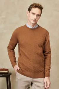 AC&Co / Altınyıldız Classics Men's Cinnamon Standard Fit Regular Fit Crew Neck Knitwear Sweater