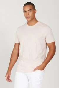 AC&Co / Altınyıldız Classics pánske sušené ružové tričko so 100% bavlnou slim fit slim fit crewneck s krátkym rukávom