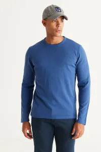 AC&Co / Altınyıldız Classics Men's Indigo Standard Fit Normal Cut Crew Neck Sweater