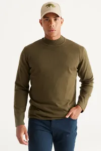 AC&Co / Altınyıldız Classics Men's Khaki Anti-Pilling Standard Fit Normal Cut Half Turtleneck Knitwear Sweater