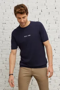 AC&Co / Altınyıldız Classics Men's Navy Blue Standard Fit Regular Fit Crew Neck 100% Cotton Printed Short Sleeve Knitwear T-Shirt #8481131