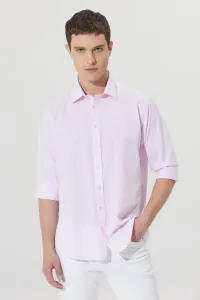 AC&Co / Altınyıldız Classics Men's Pink Comfort Fit Comfy Cut, Classic Collar 100% Cotton Shirt