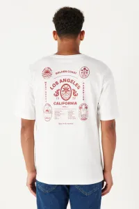 AC&Co / Altınyıldız Classics Men's White Oversize Loose Fit Crew Neck 100% Cotton Printed T-Shirt #8502187