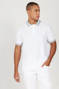 AC&Co / Altınyıldız Classics Men's White Slim Fit Slim Fit 100% Cotton Anti-roll Polo Neck T-Shirt