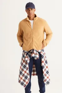 AC&Co / Altınyıldız Classics Men's Caramel Anti-pilling Anti-Pilling Standard Fit High Bato Collar Sweatshirt Fleece Jacket