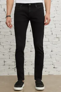 AC&Co / Altınyıldız Classics Men's Anthracite Extra Slim Fit Slim Fit Riss Cotton Flexible Denim Jeans