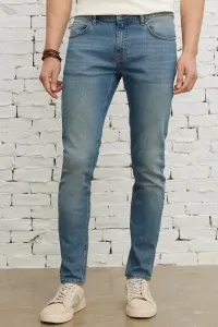 AC&Co / Altınyıldız Classics Men's Petrol Blue Extra Slim Fit Slim Fit Cotton Flexible Riss Jean Jeans Denim Trousers #8515593