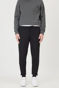 AC&Co / Altınyıldız Classics Men's Black Standard Fit Regular Cut 2 Thread Regenerated Cotton Pocket Comfortable Jogger Sweatpants