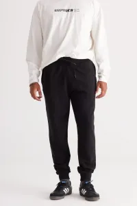 AC&Co / Altınyıldız Classics Men's Black Standard Fit Regular Fit Side Pocket Cotton Comfort Sweatpants