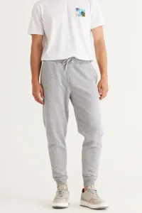 AC&Co / Altınyıldız Classics Men's Gray Melange Standard Fit Normal Cut, Side Pockets Cotton Comfortable Sweatpants
