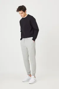 AC&Co / Altınyıldız Classics Men's Gray Melange Standard Fit Regular Cut 2 Thread Regenerated Cotton Pocket Comfortable Jogger Sweatpants