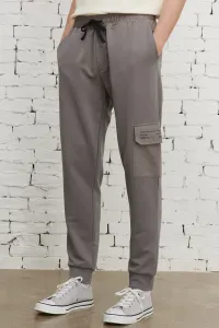 AC&Co / Altınyıldız Classics Men's Gray Standard Fit Regular Cut Pocketed Cotton Comfortable Sweatpants
