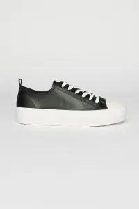 AC&Co / Altınyıldız Classics Men's Black Laced Flexible Comfortable Sole Patterned Sneaker Shoes