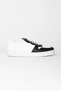 AC&Co / Altınyıldız Classics Men's Black-White Lace-Up Comfortable Sole Casual Sneaker Shoes