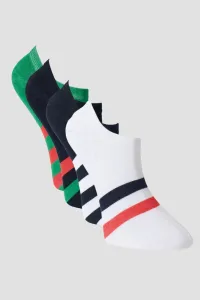 AC&Co / Altınyıldız Classics Men's Navy White Red 4 Pack Patterned Sneaker Socks