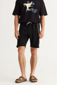 AC&Co / Altınyıldız Classics Men's Black Standard Fit Normal Cut. Comfortable Knitted Shorts