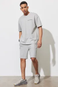 AC&Co / Altınyıldız Classics Men's Gray Melange Standard Fit Normal Cut Cotton Comfort Knitted Shorts