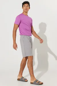 AC&Co / Altınyıldız Classics Men's Gray Melange Standard Fit Regular Cut Shorts with Pocket. Comfortable Knitted Shorts