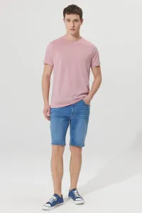 AC&Co / Altınyıldız Classics Men's Light Blue Slim Fit Slim Fit Cotton Flexible Denim Shorts