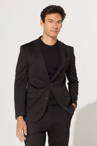 AC&Co / Altınyıldız Classics Men's Black Slim Fit Slim Fit Mono Collar Suit