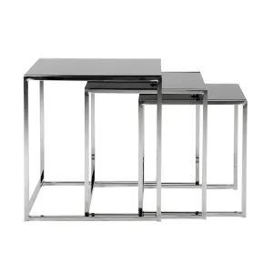 Konferenčný stolík Marslet - Set (čierna, sklo, kov) #567775