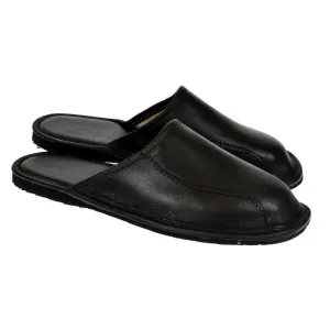 Pánske luxusné kožené čierne papuče OTO #1795667