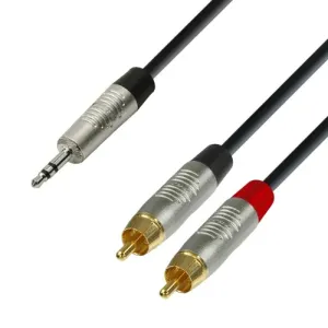 Adam Hall Cables K4 YWCC 0090 - Audiokabel REAN 3,5 mm Klinke stereo auf 2 x Cin