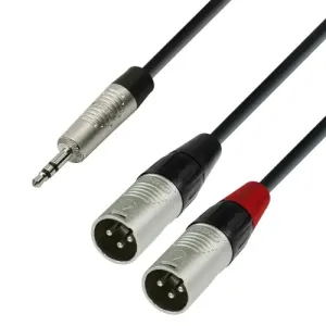 Adam Hall Cables K4 YWMM 0300 - Audiokabel REAN 3,5 mm Klinke stereo auf 2 x XLR
