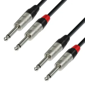 Adam Hall Cables K4 TPP 0300 - Audiokabel REAN 2 x 6,3 mm Klinke mono auf 2 x 6,
