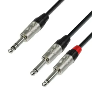 Adam Hall Cables K4 YVPP 6.3 mm Jack Stereo to 2 x 6.3 mm Jack Mono 90 cm