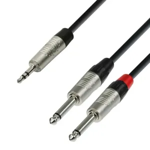 Adam Hall Cables K4 YWPP 0300 - Audiokabel REAN 3,5 mm Klinke stereo auf 2 x 6,3