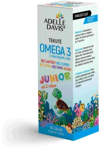 Adelle Davis tekuté omega 3 mastné kyseliny z morských rias JUNIOR, pre deti od 3 rokov, vegan, 50 dávok