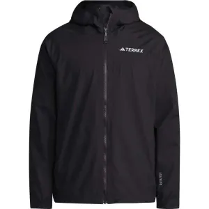 adidas TERREX MULTY 2L RAIN JACKET Pánska outdoorová bunda, čierna, veľkosť #9398576
